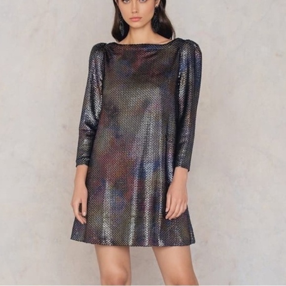 Free People Diamonds Are Forever Metallic Shift Dress - Picture 3 of 15